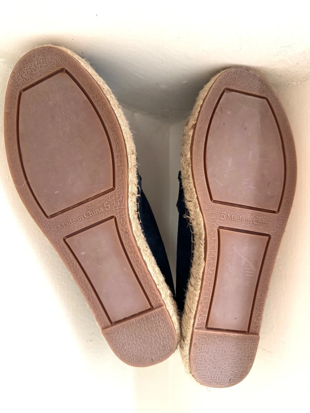 Talbots Navy Suede Espadrille Flats with Chain Accent